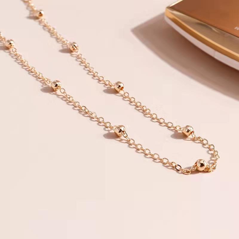 Korean Choker Internet Celebrity Temperament Ins Cold Simple Alloy Bead Necklace Female Tide Collarbone Chain Jewelry Neck Chain