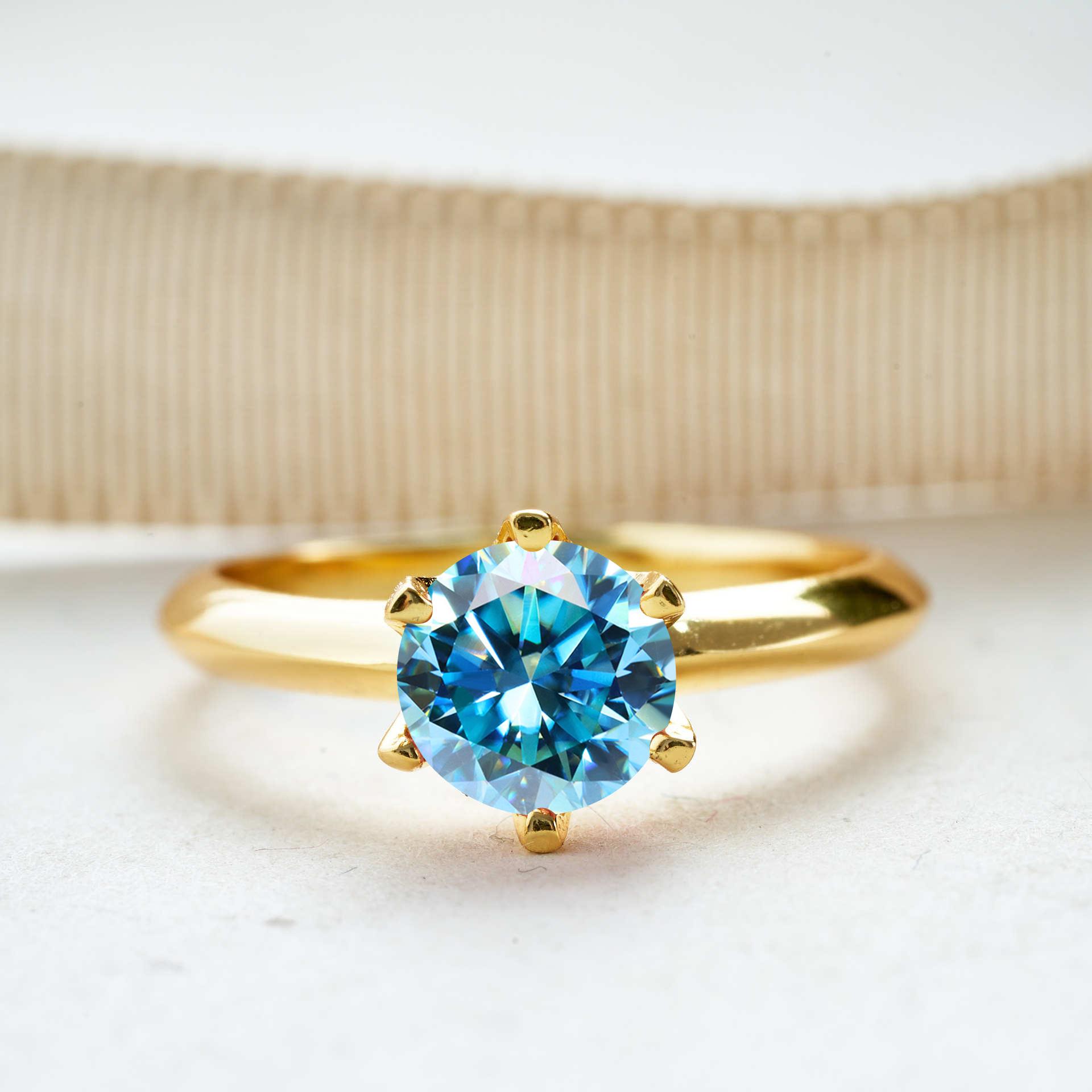 

Кольцо с муассанитом 1,0 карат 6,5 мм для очаровательной леди из стерлингового серебра 925 пробы с покрытием из 18-каратного золота, бриллиантовый тест пройден, женское ювелирное изделие, подарок 6