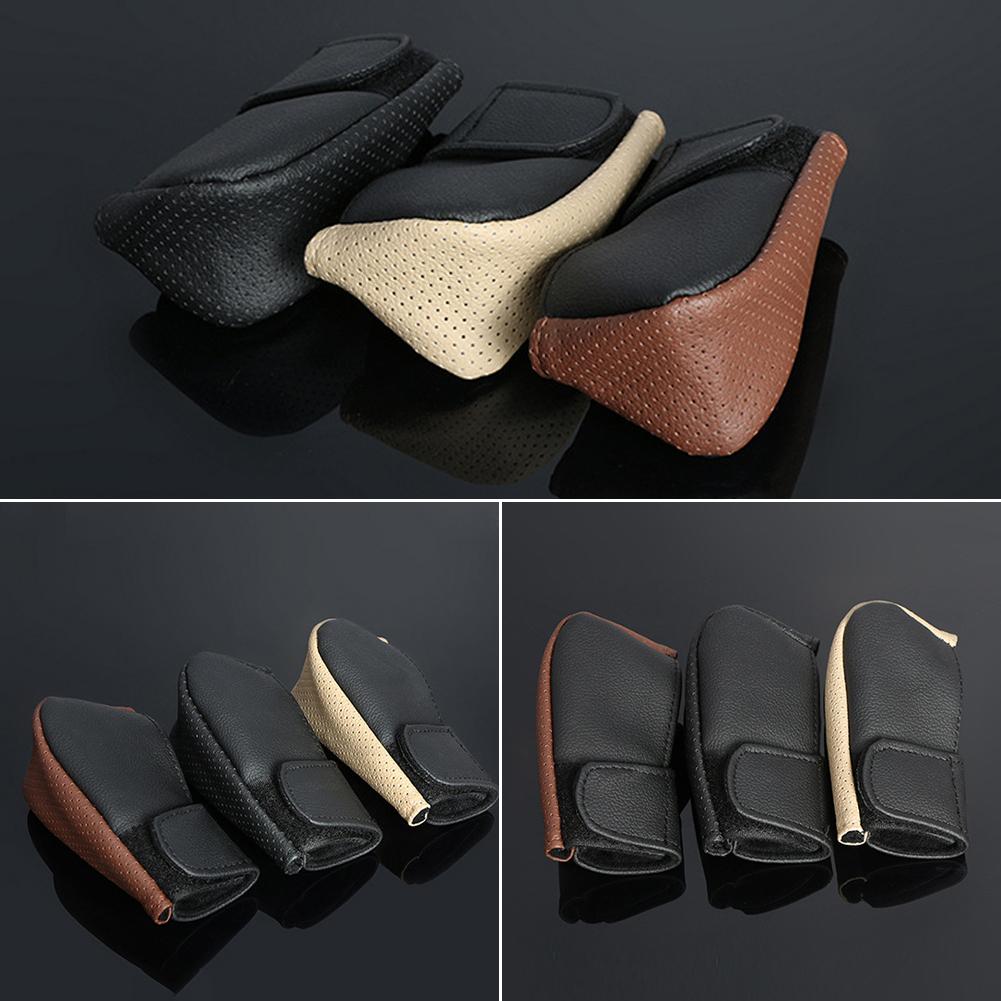 Car PU Leather Gear Shift Knob Cover Gear Shift Non-Slip Grip Handle Protective Covers Manual Speed Car Interior Accessories