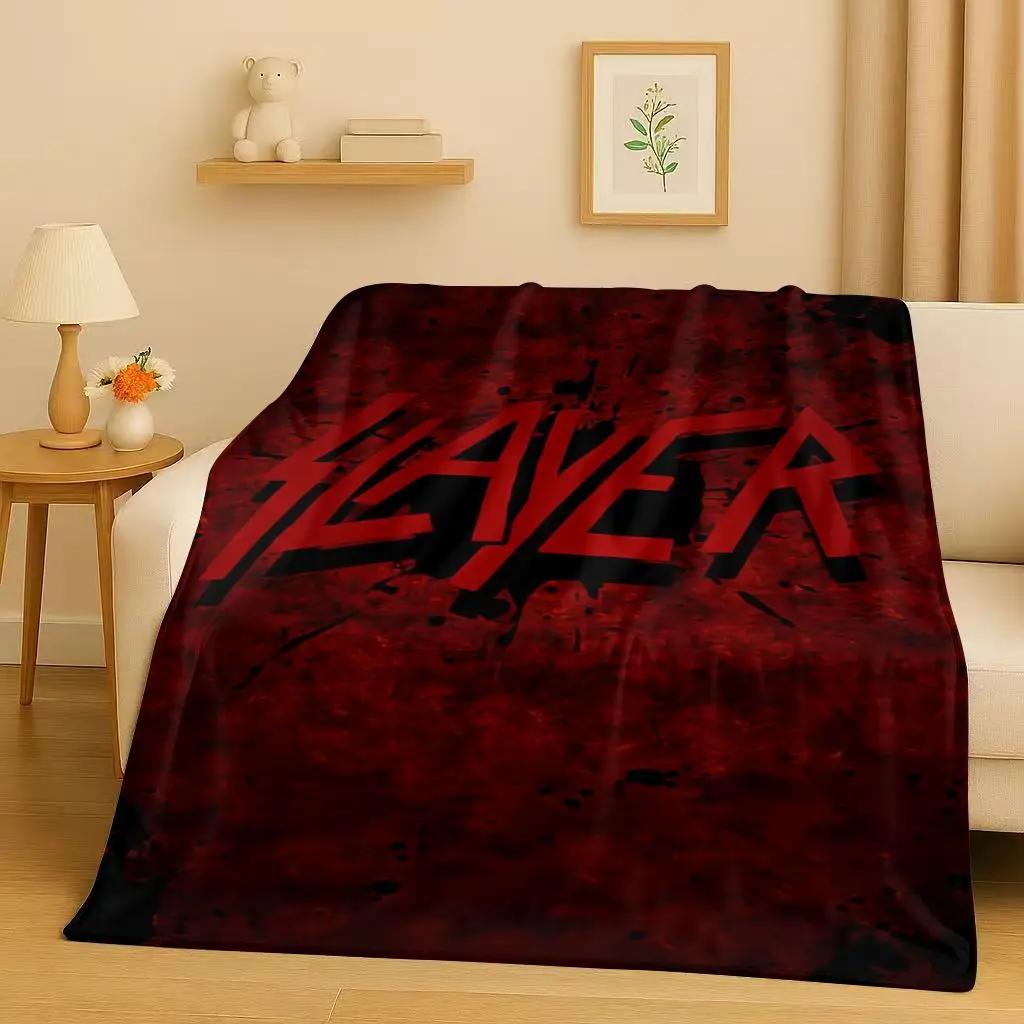 New Slayer Thrash Metal Rcck Music Band Sign Flannel Blanket,Ultra Soft Warm Plush Throw for Home Bedroom Bed Sofa Cover Gift