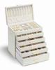 Vlando Large Capacity Jewelry Box with 6 Drawers for and Watches Earrings, Necklaces, Rings, (Ivory)