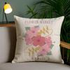 Classic Flower Market Pillow Case Plush Fabric Soft Double Sided Print Sofa Cushion Cover Throw Pillow Covers