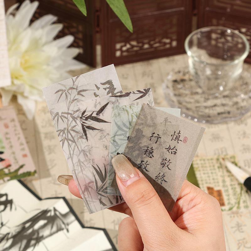 Chinese Trend Ancient Style Multi-material Journal Material Paper Sticker Set, 25pcs Large Capacity, Classical Art Collage Decor