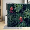 Tropical Plant Green leave Shower Curtain Banana Leaf Monstera Flower Scenery Bathroom Bath Curtains Decor Fabric With Hooks Set