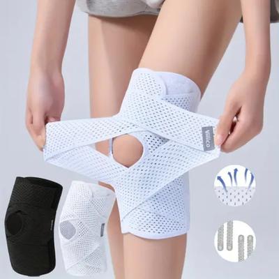 Unisex Elastische Knieschoner, Atmungsaktive Polyesterfaser Sport Basketball Unterstützung - Geeignet für verschiedene Outdoor-Aktivitäten