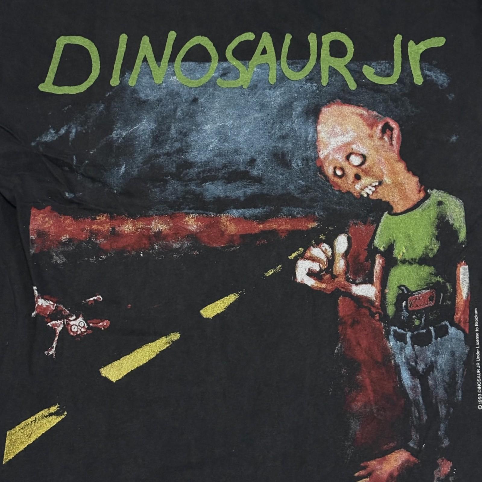 Винтажная футболка Dinosaur JR Тур по США 90-х Размер L Однострочный шов Репринт XL