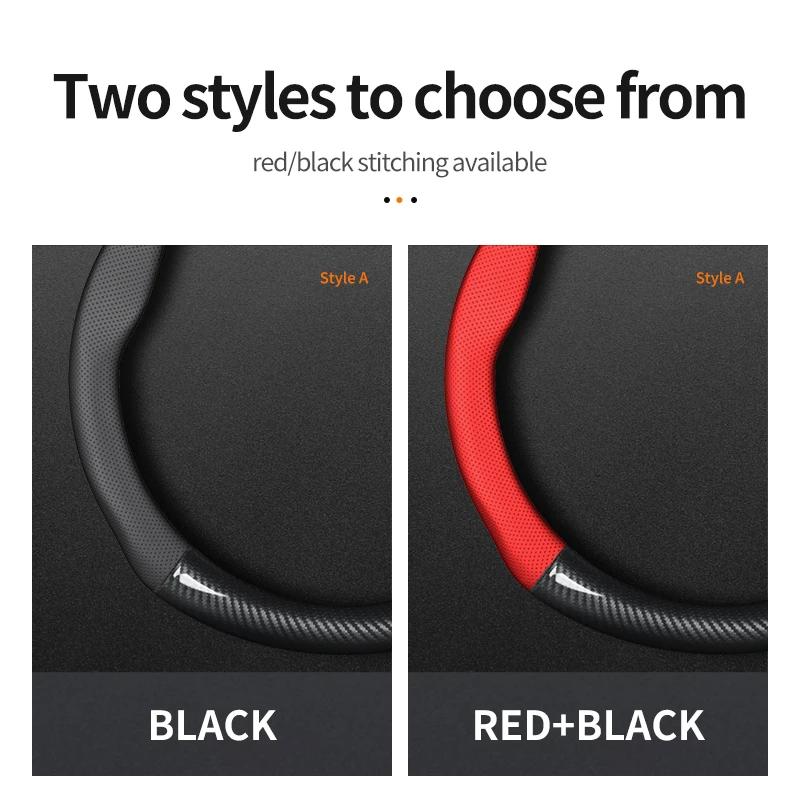 For Toyota Corolla Steering Wheel Cover Leather Carbon Fiber Fit 1.6L GL 1.8L 2.0L CVT GL-i GLX-i 2009 GL-S GLX-S 2011 2012 2013