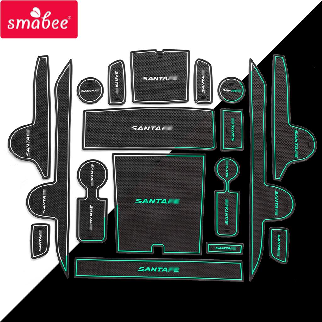 Smabee Anti-Slip Gate Slot Mat for Hyundai SantaFe 2024 2024 Non-Slip Door Groove Pad Cup Holder Interior Accessories Coaster