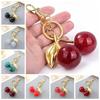 Girl Heart Delicious Red Cherry Keychain Summer Fruits Cherries Pendant  Birthday Kids Gift