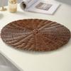 Imitation Rattan Woven Placemats Round Coaster Pastoral Tableware Mat  Living Room