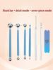 Four-Piece Polymer Clay Tool Set with Seven Detail Needles for Sculpting