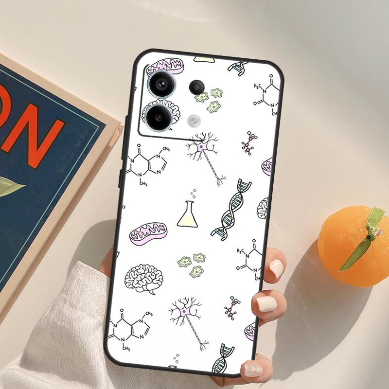 Wissenschaft Chemie Koffein Hülle Für Xiaomi Redmi Note 13 Pro 9 10 11 12 14 Pro 10S 11S 12S Redmi 14C 13C 10C 12C Hülle