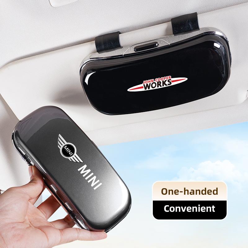 Car Visor Glasses Box Auto Sunglasses Storage Case For MINI WORKS Cooper JCW Countryman Clubman Cabrio Paceman Coupe Roadster