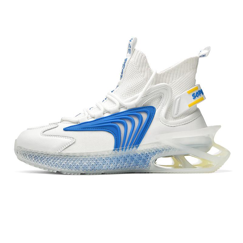 22 new mesh breathable casual shoes running shoes large size thick sole medium and high top sports shoes