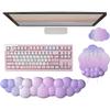 Cloud Keyboard Wrist Rest Purple Mouse Pad with Wrist Rest for Computer Keyboard and Mouse Pad Set Memory Foam PU Base Cute Ergonomic Wrist Pad