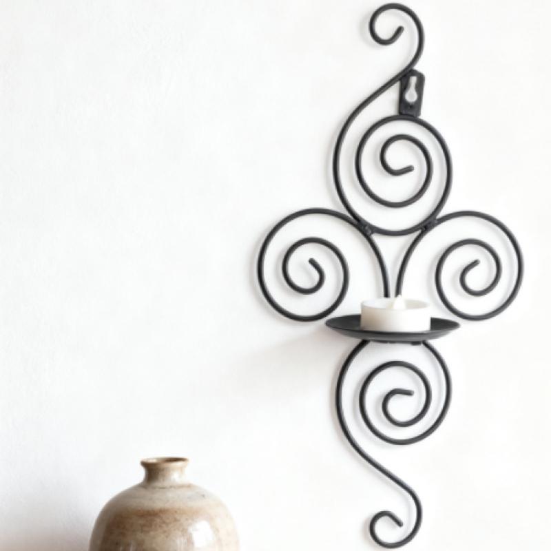 European Style Wrought Iron Candle Holder - Creative Wall Hanging Candle Holder For Wedding Home Decoration