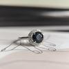Silver Ring with Natural Sapphire 2.895ct, Cubic Zirconias, Item Weight 2.97 G (2180913)