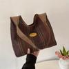 Retro Woolen Plaid Large-capacity Shoulder Bag Women's 2025 Autumn and Winter New Versatile Underarm Tote Bag