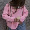 Einfarbiger Rundhals-Pullover Herbst Lockerer Strickpullover Ins Pullover Pullover Damen