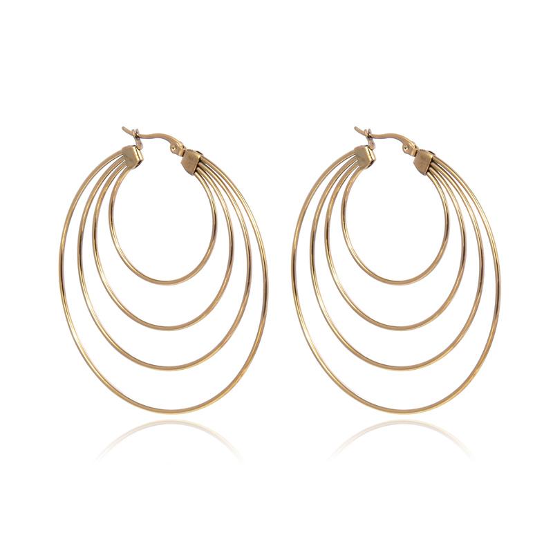 FYSARA Top Selling Geometric Irregular Big Hoop Earrings Stainless Steel Earrings For Women Daily Minimalist Statement Zircon