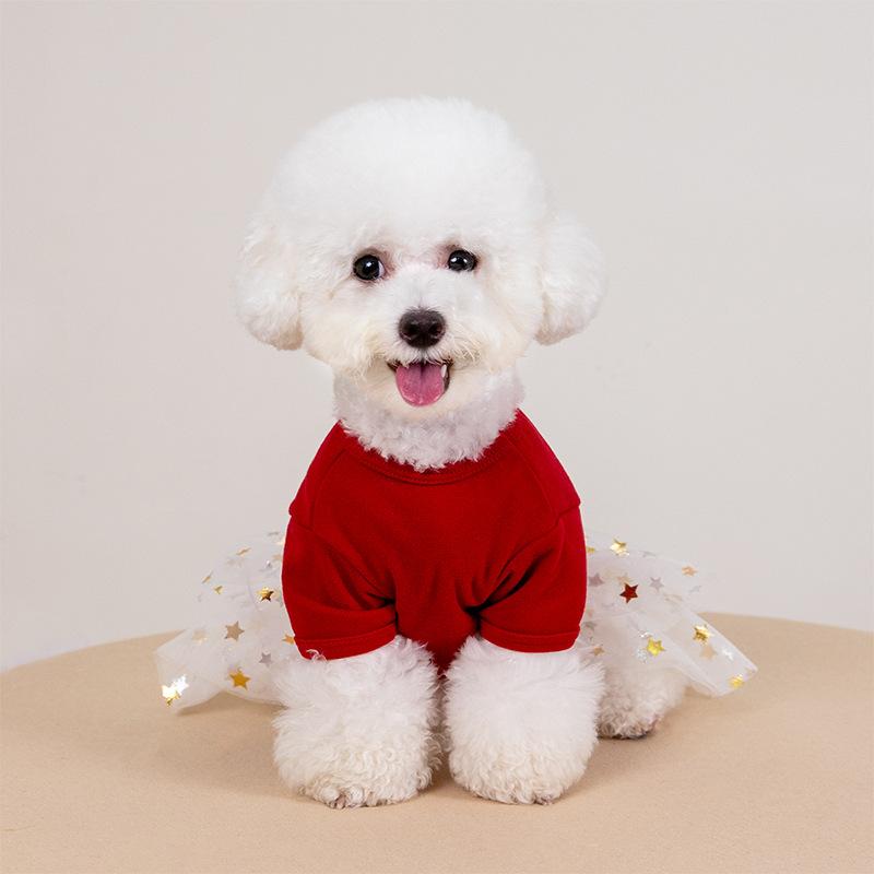 1pcs Christmas Winter Pet Clothes Two-Leg Dress for Dogs Cats Polyester Fabric Holiday Outfit Dog Decoration Supplies