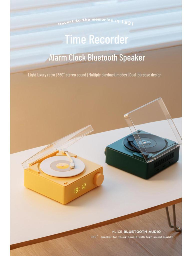 Kreativer Atomic Schallplattenspieler mit Bluetooth: Multifunktions-Wecker, Lautsprecher, Audio-Karte, Intelligentes Drahtloses Desktop-Gerät