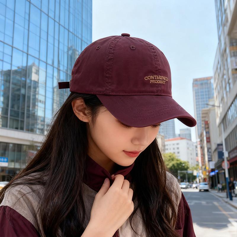 American Retro Letter Embroidered Baseball Cap With Sun Protection For Outdoor Women