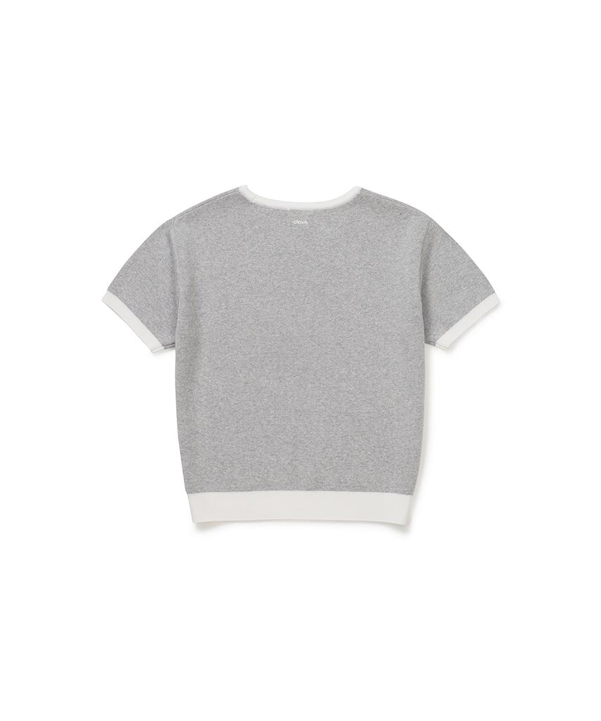 CLOVE [26Sm Clove] Graphic Jacquard Knit Top (Light Gray)