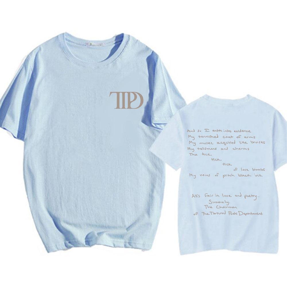 Album The Tortured Poets Department TTPD T-shirts Short Sleeve Cotton Comfortable Tee-shirt Casual Summer Men Women Tshirts Tees