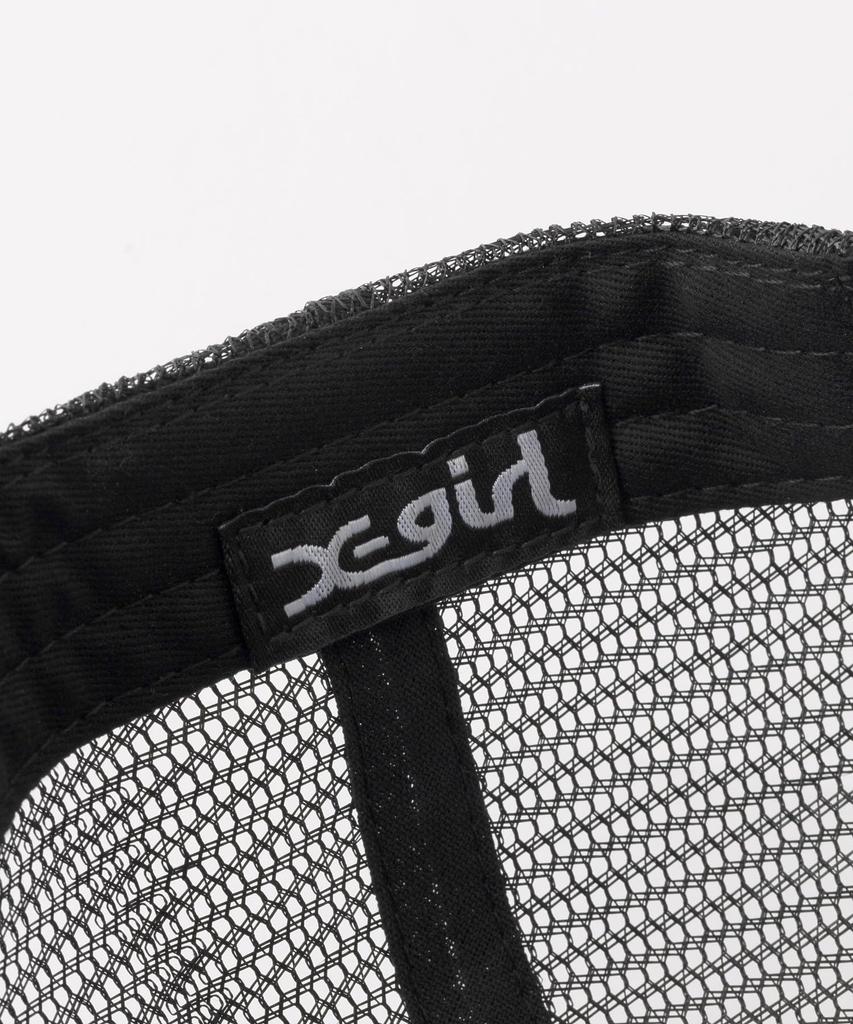 Hibiscus Oval Logo Trucker Cap One Size X-girl (105252051006) Black,