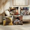 Cute Hedgehog Cushion Cover Soft Short Plush Pillow Cover Smooth Cozy Texture Aesthetic Cushion Case Home Decor
