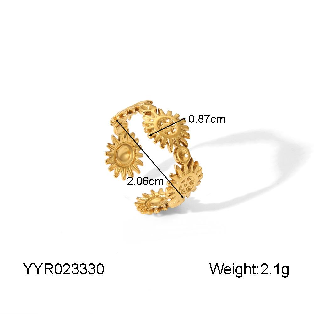 Gold Color Stainless Steel Openable Rings For Women Geometric Layered Figure Accessory