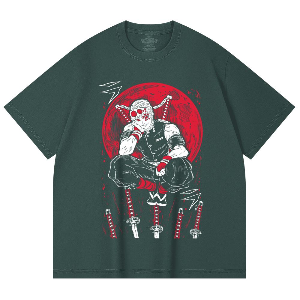 230 Gsm 100% Cotton Demon Slayer V48 Uzui Print Unisex Heavy Cotton T Shirt