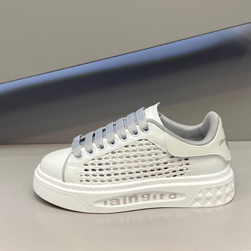 

Fashion Summer Madam Sneaker Casual Men Designer Easy Matching Board Shoes Fashion Leather Mesh Breathable Sport Shoes 39 серый