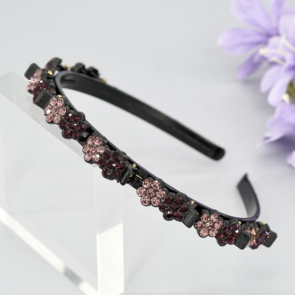 Pflaumenblüten Strass Pony Clip Stirnband Elegant Glänzend Blume Haarreif Vier Jahreszeiten