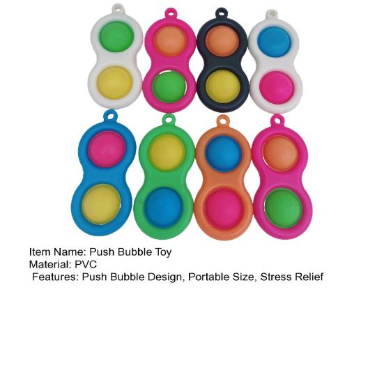 Push Bubble Toy Keychain Pendant Stress Anxiety Relief Bubble Popping Toy Bubble Squeeze Sensory Fidget Toy Party Favors