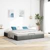 Ottoman Bed Without Mattress Dark Grey 160 X 200 Cm Fabric
