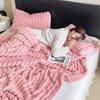 Solid Thickened Wide Striped Flannel Multifunctional Throw Blanket Luxury Faux Rabbit Fur Warm Bed Blankets Sofa Blanket,nap Blanket