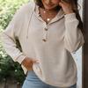 Oversized Hooded Sweatshirt with Button Front in Multiple Colors