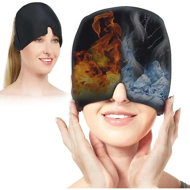 Migraine Relief Hat Headache Hat Gel Hot Cold Therapy Ice Cap For Relieve Pain Ice Hat Eye Mask Stress Pressure Pain Relief