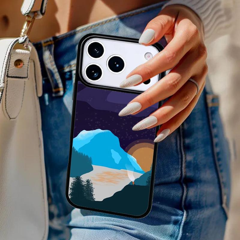 Star Lake Mountain soft Phone Case For iPhone 17 Air 14 15 13 12 Max Cover For Apple 16e 11 Pro Max Plus Coque