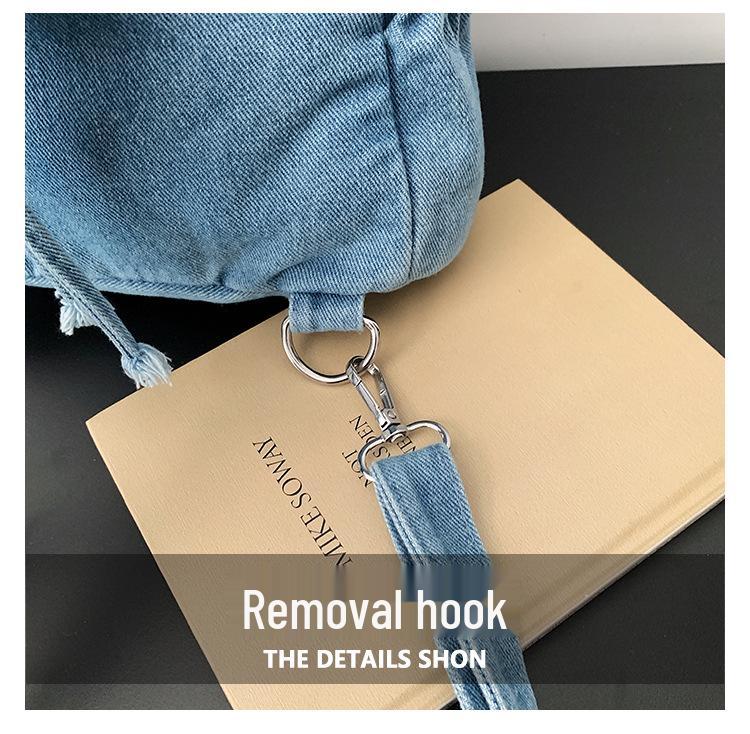 Korean Style Versatile Trendy Small Denim Backpack for Women