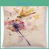 Classic Watercolor Lion Flowers Butterfly Lane Bird Wren Pillow Case With Durable Linen Material