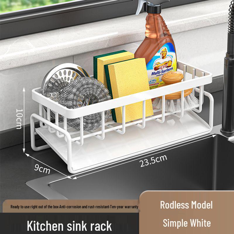 Multi-Function Kitchen Rack: Dish Drainer, Soap & Sponge Holder, Washbasin Storage