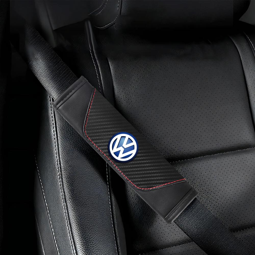 2pcs Car Shoulder Protector Pad Leather Safety Belt Cover For Volkswagen GTI Golf Polo 6 7 Passat VW CC Tiguan T-ROC Jetta Taigo