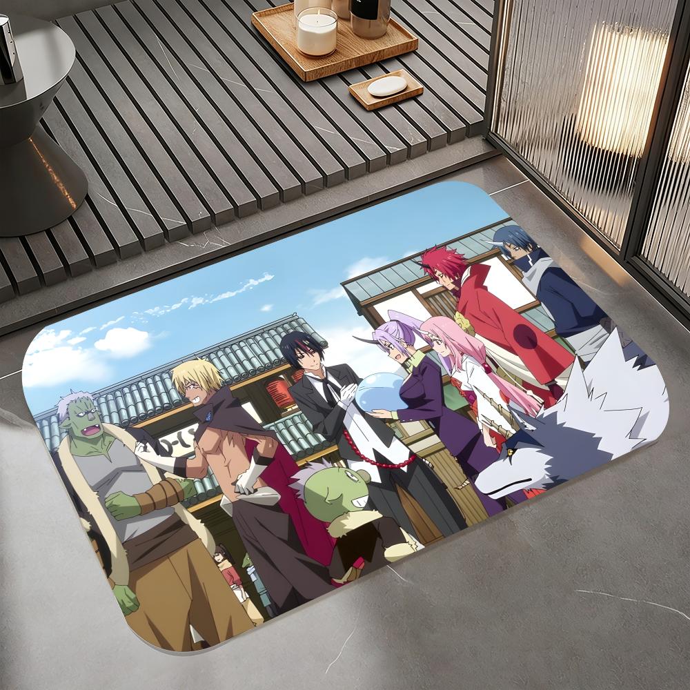 Anime T-Tensura Floor Mat Diatomite Bath Mat, Quick Dry Absorbent Non-Slip Door Mat