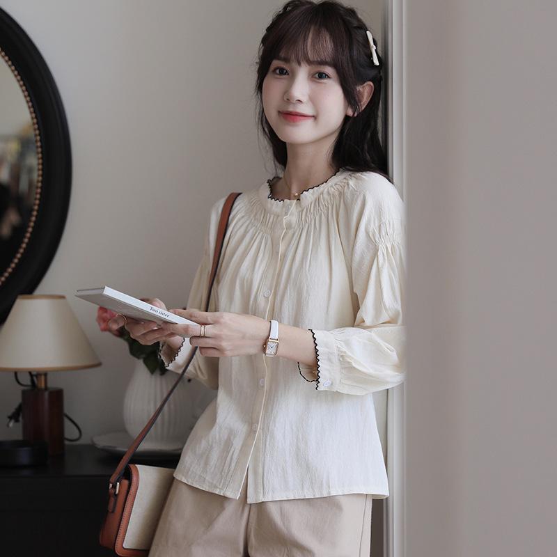 2026 Spring Retro Elegant Long-Sleeve Women's Shirt - French Chic Design