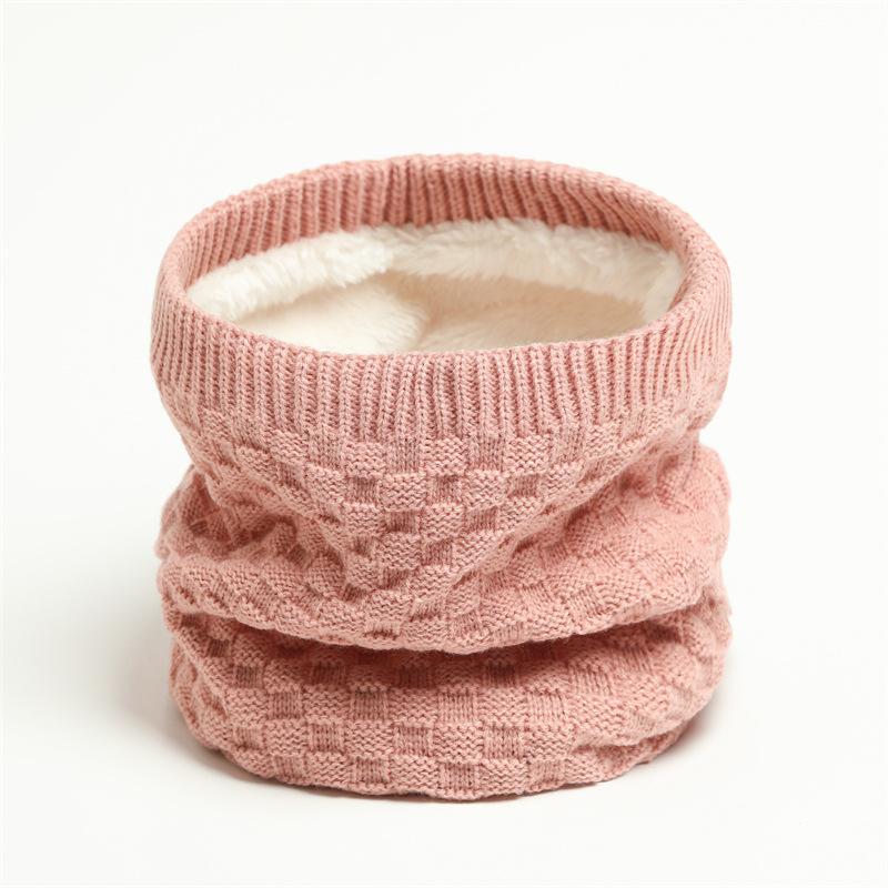 New Checkered Velvet Autumn Winter Scarf Men Women Warm Soft Neck Protection Head Cover Solid Color Knitted