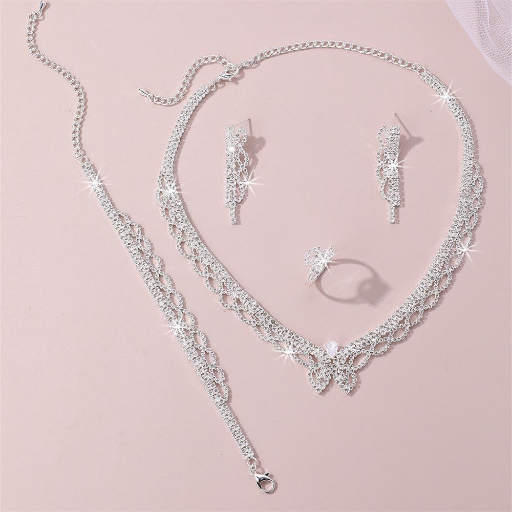 Luxurious Party Set: Shimmering Zircon Jewelry Collection