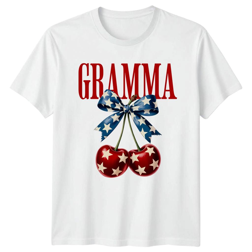 Gramma Grandparent Family Cherries Stars Unisexs TShirt Unisexs Tee Graphic Top
